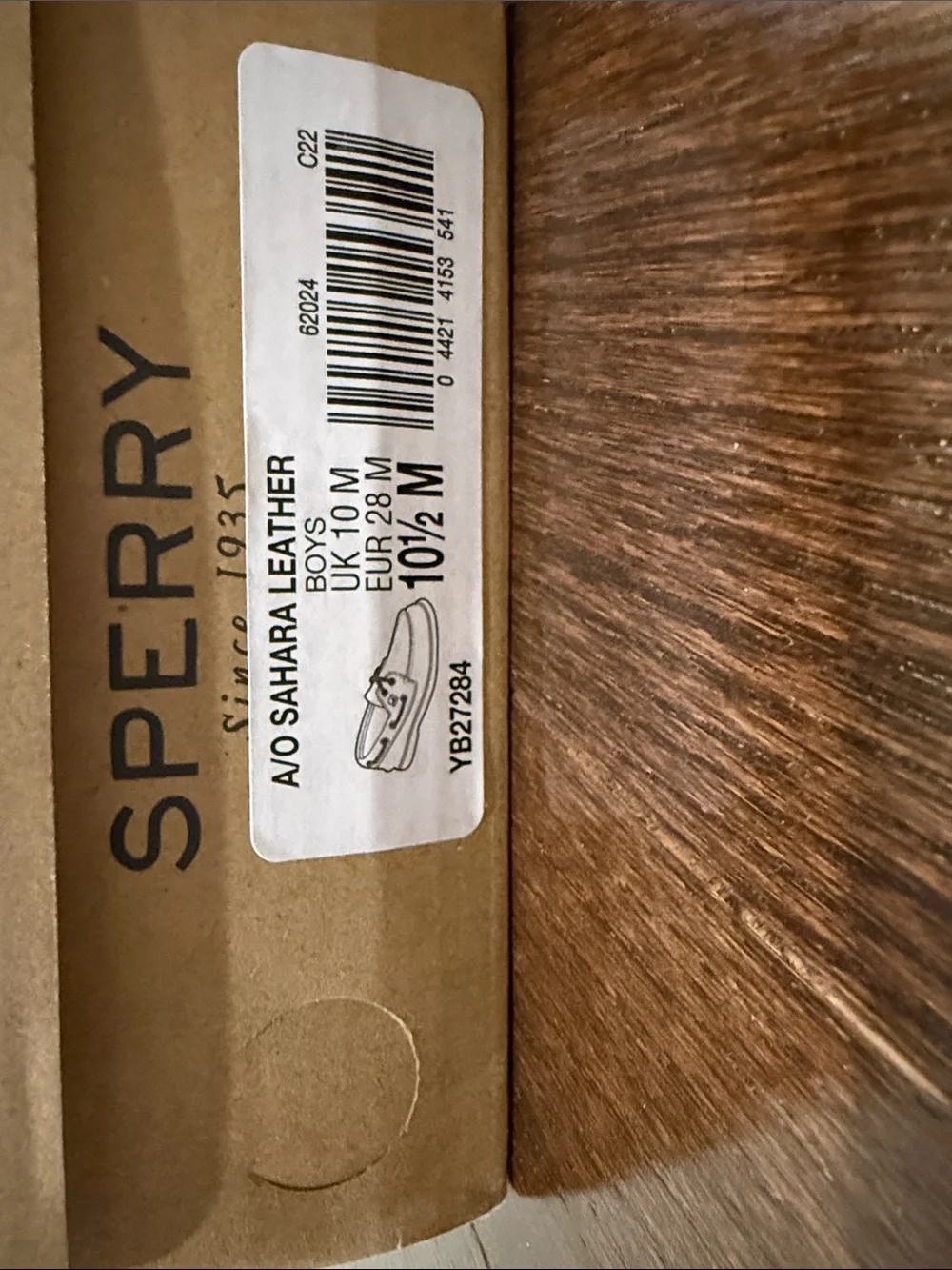 Sperry Kids Tan Sahara Leather Boat Shoes 10.5 Little Kids